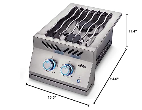 Napoleon-Built-In-Component-BIB12RTPSS-Dual-Drop-In-Range-Style-Burner-BBQ-Grill-Marine-Grade-Stainless-Steel-Propane-Gas-12-inch-Burner-JETFIRE-Ignition-Easy-To-Light-Ergonomic-Knob-Backlit-Knob Napoleon Built In Component BIB12RTPSS Dual Drop In Range Style Burner BBQ Grill Marine Grade Stainless Steel Propane Gas 12 inch Burner JETFIRE Ignition Easy To Light Ergonomic Knob Backlit Knob