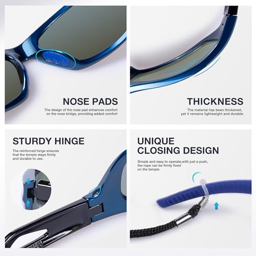 Image of RIVBOS Polarized Sports Sunglasses Driving Sun Glasses Shades for Men Women Tr90 Frame for Cycling Fishing Running RB831