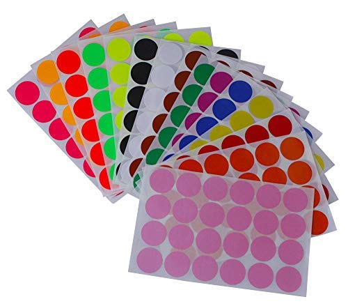 Image of Accuprints Round Stickers 1 inch inch in 10 Coloured Sticker dots 25 mm -dots /Pack for Kids (5000)