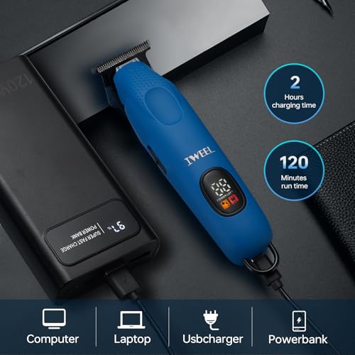 Image of IWEEL Beard Trimmer for Men Professional - Electric Hair Clippers, Zero Gapped T-Blade Edgers, Cordless Rechargeable Mustache Trimmer Grooming Kit for Body
