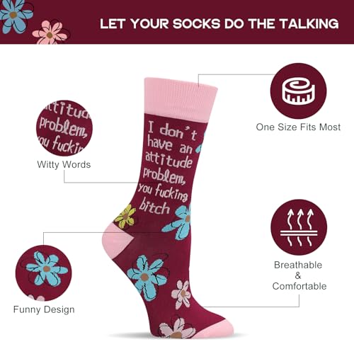 Image of Funny Socks for Women and Teenage Girls, Cute Crazy Unique Novelty Gifts