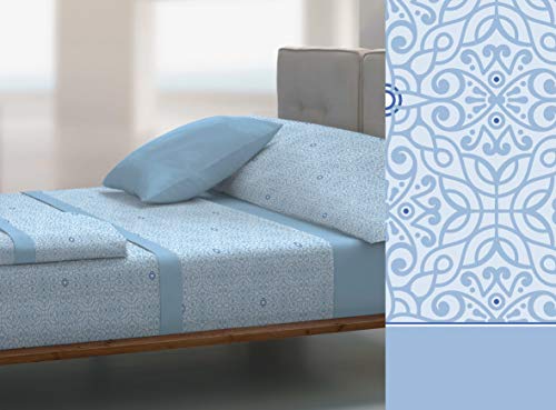 TOLRA Juego DE SÁBANAS TÉRMICAS DE CORALINA Azul Cama 135 cm TB017