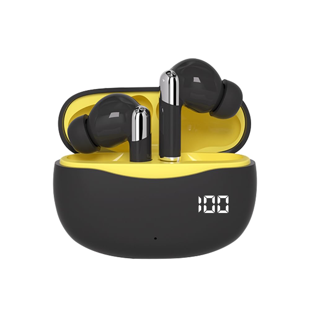 ワイヤレスイヤホン ブラック/イエロー Amazon.co.jp: SLuB ワイヤレスイヤホン Bluetooth5.4 イヤホン カナル