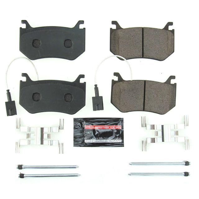 Image of PowerStop Rear Brake Pads for Alfa Romeo Giulia 2017-24 | Alfa Romeo Stelvio 2018-24 - Z23 Carbon-Fiber Ceramic Brake Pads with Installation Hardware, Z23-2043