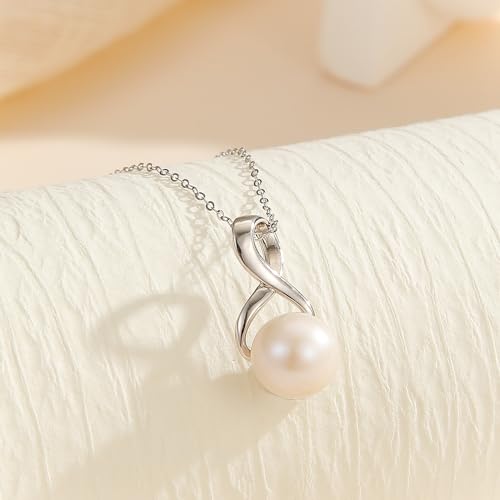 White Freshwater Pearl Pendant Necklace for Women - AAA+ Quality Pearl Necklace for Women With 925 Sterling Silver Chain2