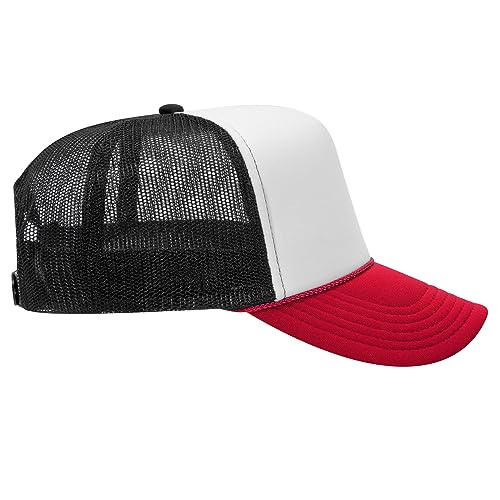 Image of OTTO Polyester Foam Front 5 Panel High Crown Mesh Back Trucker Hats in 97, Bulk, Wholesale