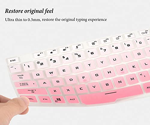 Keyboard Cover Compatible With Asus Tuf Gaming A15 Tuf506Iu Tuf506Iv Fa506 Fx506 15.6 Inch, Asus Tuf Gaming F17 Fx706, Asus Tuf Gaming A17 Tuf706Iu 17.3", Tuf Gaming A15 A17 Gaming Laptop-Gradual Pink #TOP3