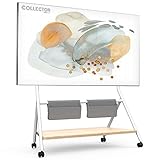 FITUEYES Design Mobile TV Stand for 65 75 78 88 Inch TV, TV Cart Floor Stand with Mount for LCD/LED Flat Curved Screens, Modern Corner TV Stand with Wooden Storage Shelves, Collector Series