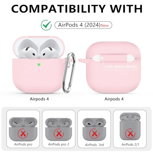 Image of Ljusmicker for AirPods 4 Case 2024 with Cleaner Kit,Light Pink