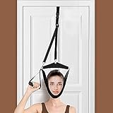 Neck Stretcher Cervical Neck Traction Device Over Door for Home Use Portable Cervical Traction Device Hammock for Neck Pain Relief,Physical Therapy AIDS for Neck Decompressor Device (Black)