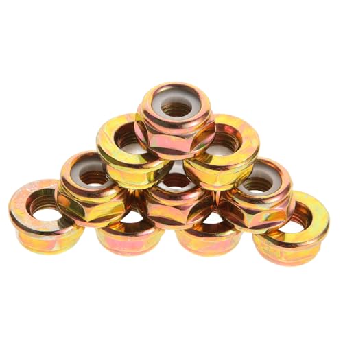 BinZyronic 芝刈り機スピンドルブレードナット10個パック ? 芝刈り機用交換部品で安定した固定を実現、耐久性のある設計