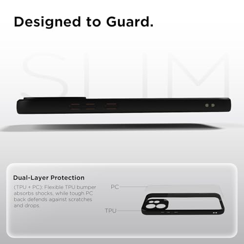 Image of RIGGEAR Shockproof Sleek Hybrid Armor Back Cover Case for Oppo Reno15 Pro, Reno 15 Pro 5G (Clear PC + Black TPU Bumper)