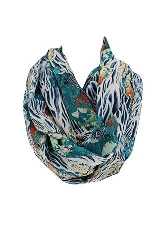 Etwoa Japanese Waterfall Illustration Infinity scarf Katsushika Hokusai Circle scarf Loop Scarf2