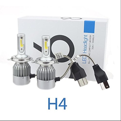 AOW ATTRACTIVE OFFER WORLD C6 H-4 All In One Compact Design 36W/3800LM Led Headlight Conversion Kit Car High/Low Beam Bulb Driving Lamp 6500K (Pack Of 2) White For Honda CB Unicorn 150