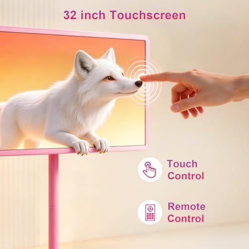 Image of VLH Smart Portable TV on Wheels | 32 Inch Touchscreen Rolling TV | EDLA-Certified Android 15 OS | 38400mAh Battery Powered | 8GB RAM + 128GB Storage | 10-12H Playtime | Voice Remote Control | EDLA-Certified Android 15 OS,38400mAh Battery Powered,8GB RAM + 128GB Storage,10-12H Playtime,Voice Remote Control