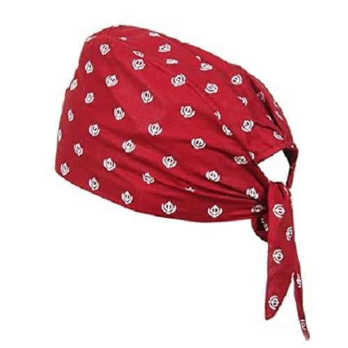 Unisex Sikh Religious Khanda Skull Cap Beanie Dew Doo Rag Head Wrap Headband Sweatband for Outdoor Running Brown