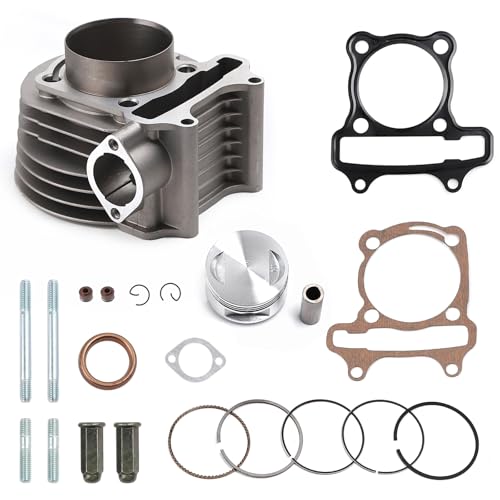 Minho Cylinder Top End Rebuild Kit with Piston Ring Gasket for Chinese GY6 150cc 200CC 152QMI 157QMJ Engine,High Performance GY6 58.5MM