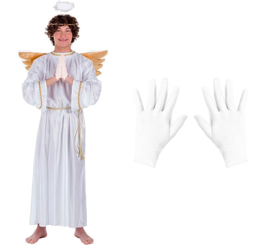 ZZ DISFRAZZES | Disfraz Ángel para Hombre, Kit de Ángel Navidad para Adultos - Disfraz Cupido Blanco con accesorios para Navidad (Talla M/L)