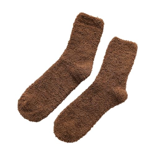 Generisch Chaussettes en laine pour homme - Bottes thermiques de randonnée d'hiver - Chaudes, confortables - Rondes - Chaussettes de travail confortables pour homme et femme - 39-42 - Drôle (marron