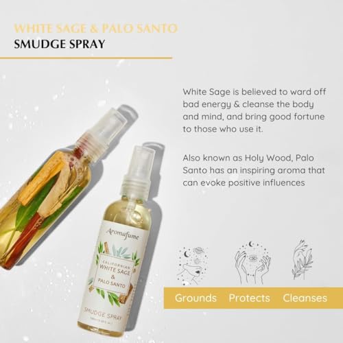 AROMAFUME Raumspray mit ätherischen Ölen, 100 % natürlich (Salvia Bianco e Palo Santo)
