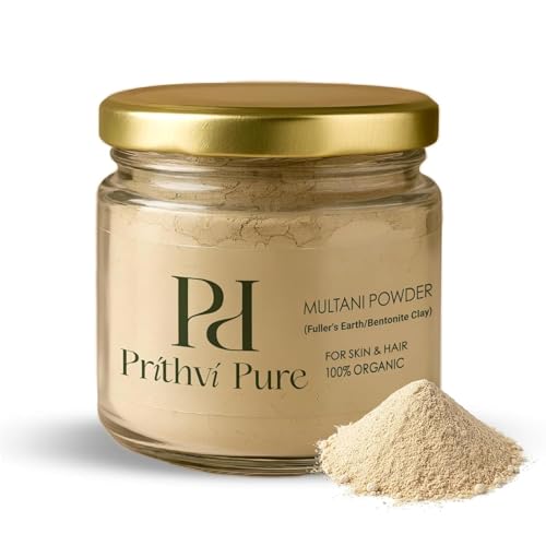 Image of Multani Mitti Powder | 100% Organic Double Filtered Yellow Multani Mitti | Face Pack for Skin & Hair | Natural Exfoliating & Soothing Fuller's Earth Powder | 300 gm