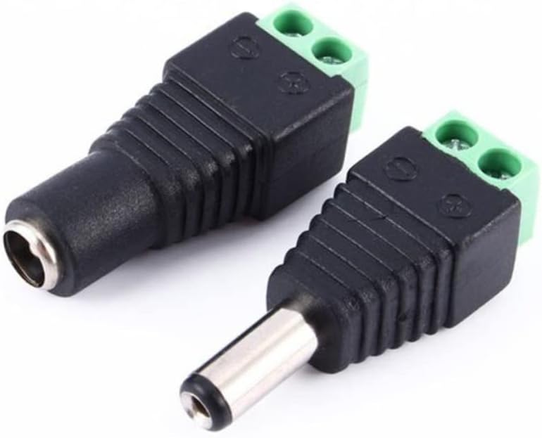 Outanaya 5pcs Dc Power Connector Male Female Plugs for Cctv Cameras Led Strip Lights No Crimping Easy Install Screw Terminal