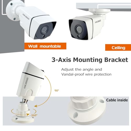 HIKJBSET 4CH 1080P Security Camera System Outdoor Indoor with Motion Detection, Night Vision, with 500GB Hard Drive, 2pcs HD 1080P 1920TVL Surveillance Bullet Cameras, for Home 24/7 Recording thumbnail 3