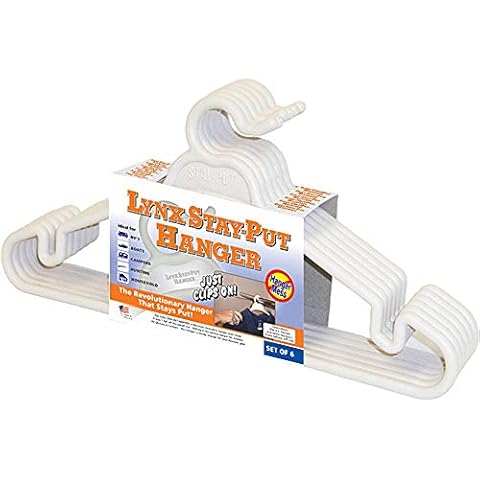 Tri-Lynx 1200W Lynx Stay-Put Hanger (6 pack), White Cover