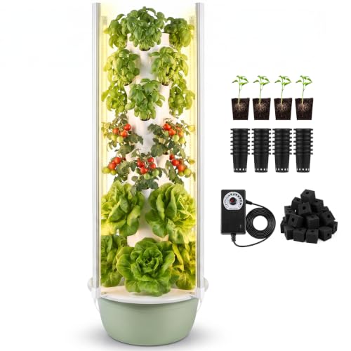 BAOSHISHAN Hydroponic Growing Tower with LED Grow...