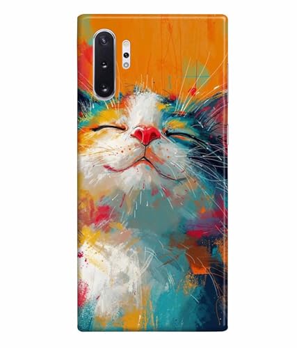 Image of Printed Hard Back Case Cover & Compatible for Samsung Galaxy Note 10 Plus /Samsung Galaxy Note 10 Pro | Cat Painting Art (Multicolor) - D1191