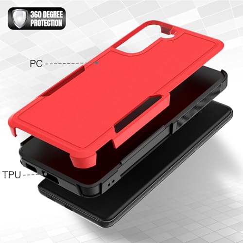 Image of for Samsung Galaxy S21 Plus Case: Dual Layer Protective Heavy Duty Cell Phone Cover Shockproof Rugged with Screen Protector - Military Protection Bumper Tough - Samsung Galaxy S21+ Plus 5G, Red