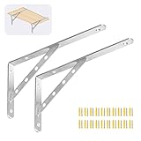 SJENERT Pack of 2 Shelf Bracket,16” x 12'Max load 260lb, Heavy Duty Solid Corner Brace Shelf...
