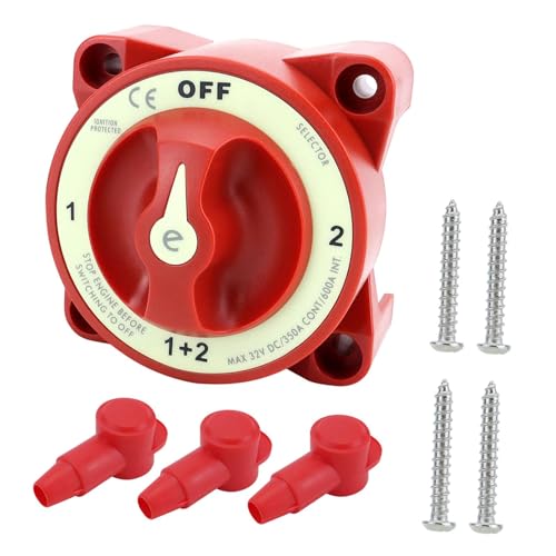 Battery Switch Selector 4 Position Disconnect Switch 3/8in-16 for Yachts Motorhomes RV Easy to Install