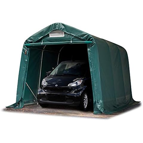 Garagenzelt Carport 2,4 x 3,6 m in dunkelgrün Unterstand Lagerzelt PVC 800 N Plane und Stabiler Stahlrohrkonstruktion Cover