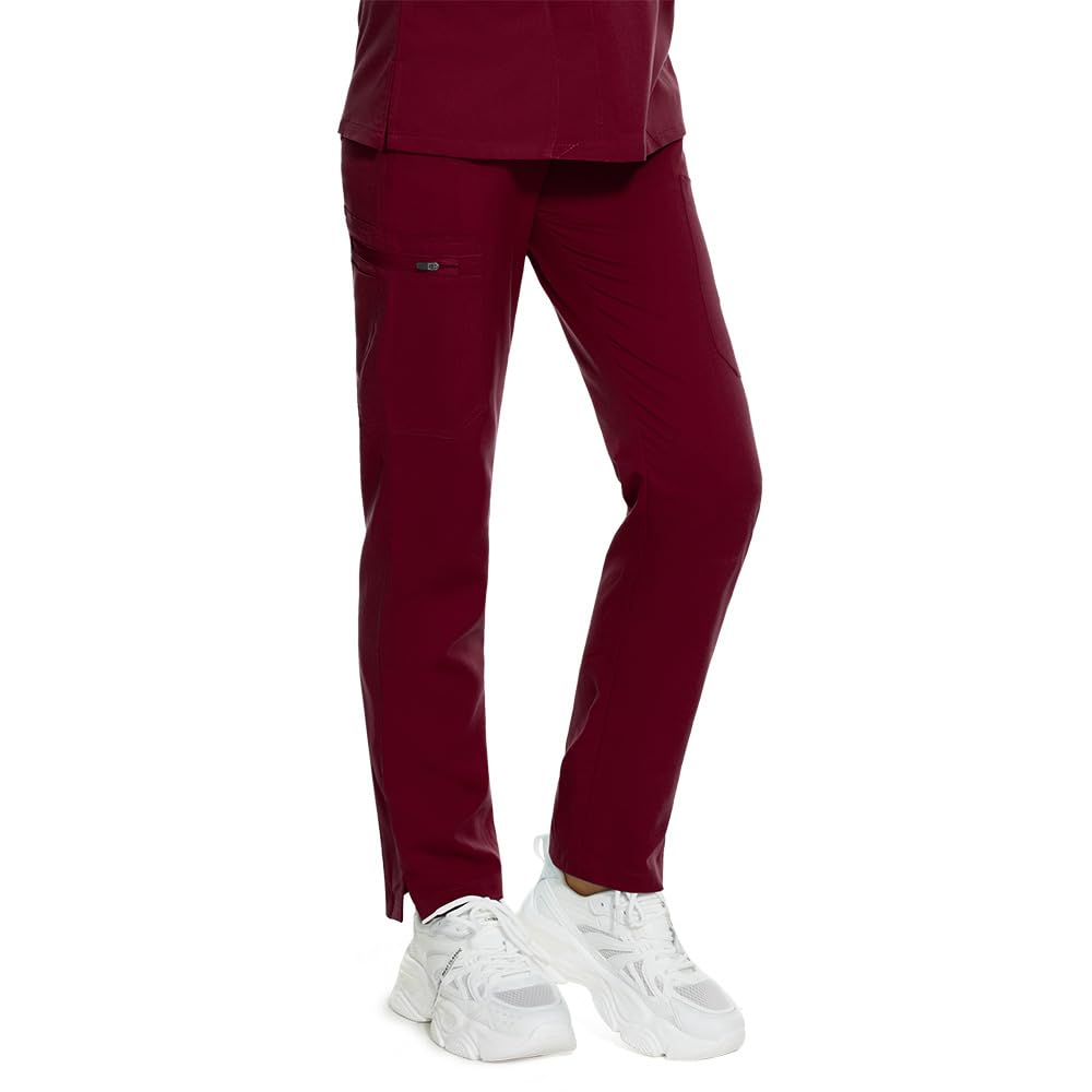 Pantaloni da infermiera con elastico in vita con coulisse in vita 5 tasche traspiranti misto poliestere DK74