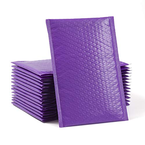 30 pcs Upgraded Poly Bubble Mailers Usable Size 6x10 Inch Padded Envelopes Bubble Lined Poly Mailer Self Seal Purple (Inside Size: 6x10)