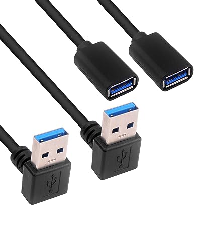 Ya en mundofriki.es: BRIEFCEC Cable Alargador USB 3.0 Alta Velocidad Macho a Hembra Extension Cable de 90 Ángulo Adaptador Conector (Ángulo Arriba, Negro, 30cm, 2Pack)