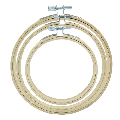 Dijedev Embroidery Hoops 3PCS 4/5/6 Inch Bamboo Circle Cross Stitch