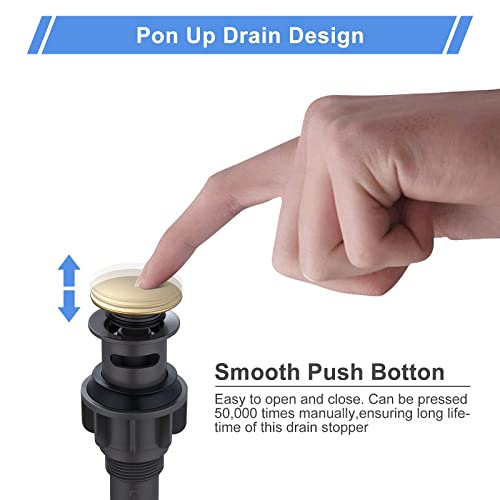 Pop Up Drain With Overflow, Arcora Brushed Gold Bathroom Sink Drain, Pop Up Drain For Vessel Sink #TOP4