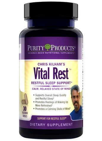 Chris Kilham s Vital Rest - Purity Products - Packed with Sensoril Withania Somnifera Extract, Passion Flower, Holy Basil and Suntheanine L-theanine - 30 Capsules