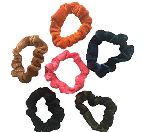Glamza 12 Velvet Hair Scrunchies For Girls Elastic Ponytail Colorful Hair Ties Ropes Scrunchies Velvet Pack Hair Bands For Women - Image 2