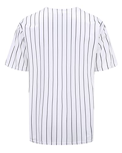 PRIMITAS Camisa masculina de beisebol simples de botão, uniforme de equipe de softball, hip hop hips