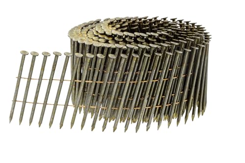 UnitSteel 15° Coilnägel - 2,5x55mm, 3.000 stück, Kleine Verpackung, Ringnägel für Druckluft-Nagler, Beringt/verzinkt, für fast alle Marken von Tackern