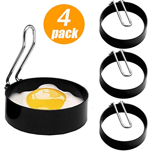 FireKylin Stainless Steel Egg Ring,4 Pcs Round Pancake Mould Omelette Mold Frying Egg