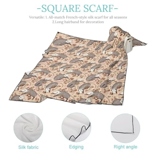 Befuddled Possums Flowers Women's Headband Printed Breathable Lightweight Scarf Square Scarf4