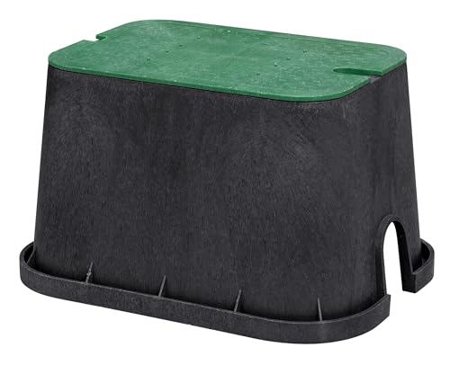 Orbit 53214 20' Jumbo Rectangular Valve Box with Lid, 12' Height, Black/Green