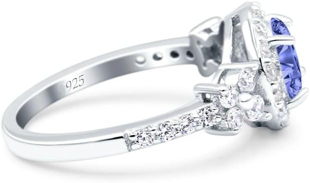 925 Sterling Silver 8.00 Mm Round Cut Natural Tanzanite Gemstone Silver Jewelry Women Engagement Ring - Image 2