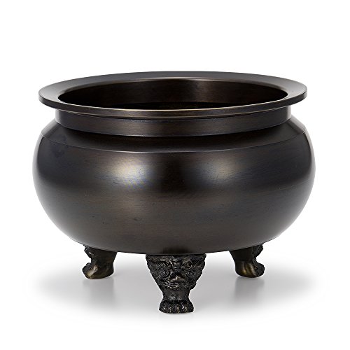 仏壇屋 滝田商店 【寺院用】縁付前香炉(机上香炉) 黒色 1尺(胴径30.9cm×口内径24.1cm)◆寺院仏具の前香炉 証明書付