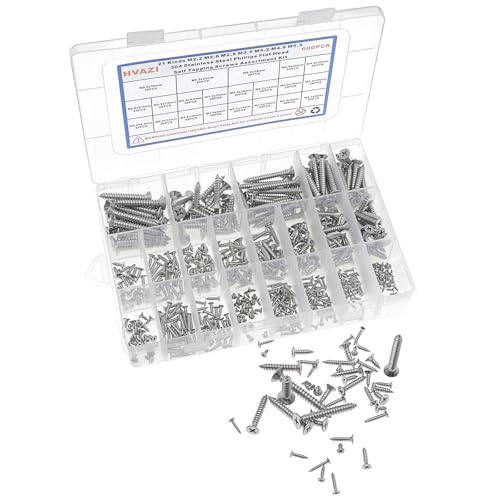 Kit tornillos autorroscantes Phillips acero inoxidable 600 uds miniatura 4