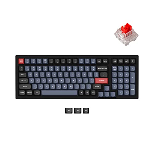 Image of Keychron K4 Pro Custom Wireless Mechanical Keyboard, 96 Keys Hot-swappable QMK /VIA Programmable Macro with K Pro Red Switch RGB Backlit Compatible Mac Windows Linux - Black